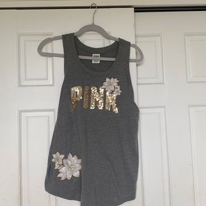 pink by vs muscle tee